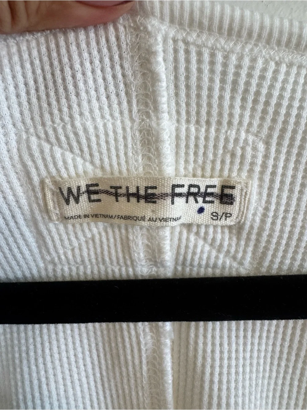 Free People We The Free White Waffle Knit Hook & Eye Top S